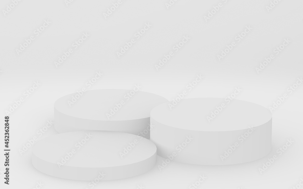 Abstract 3d gray white color cylinder podium minimal studio background. Abstract 3d gray white color cylinder podium minimal studio background.