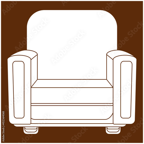 Cozy home chair with armrests and high back. Vector illustration is not a furniture theme.