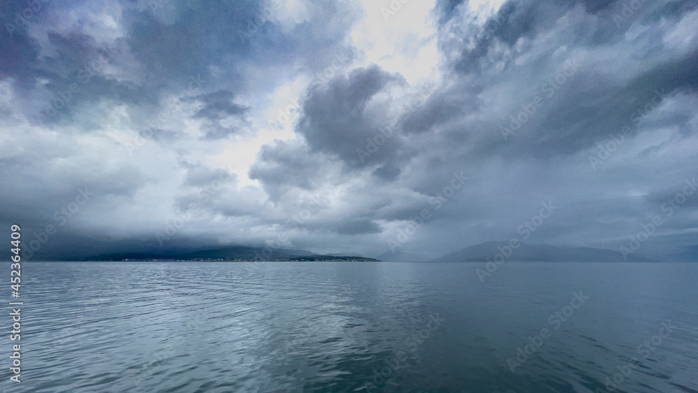 Fototapeta premium Mist covering Dunoon and the Cowal Peninsula