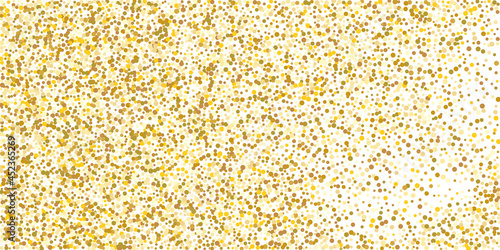 Golden  point confetti on a white background. Illustration of a drop of shiny particles. Decorative element. Element of design. Vector illustration  EPS 10.