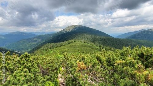 Very beautiful nature of the mountains. Hike to the Carpathians. Just unforgettable mountains, forest, sun, clouds. Live nature. The freedom to live.