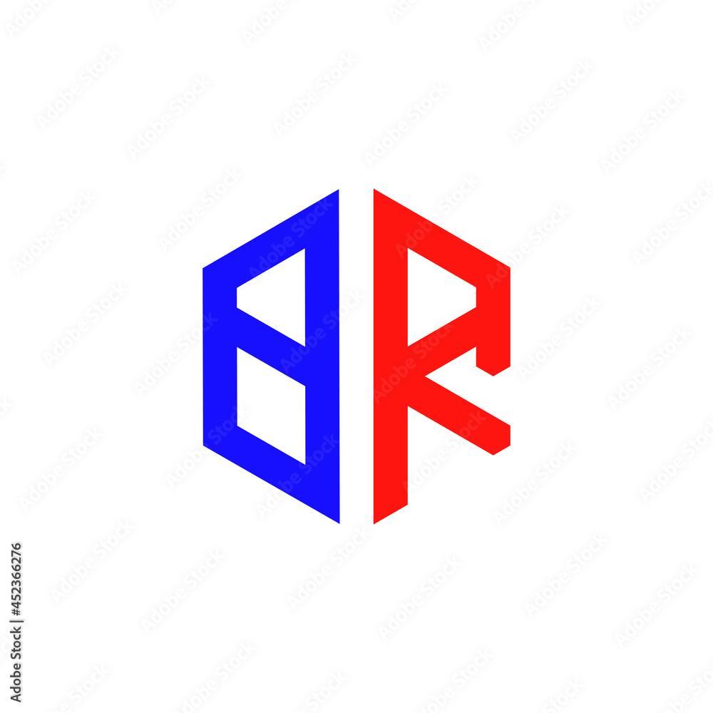 BR logo vector. Latter BR hexagonal logo. BR creative logo template BR logo vector. Latter BR hexagonal logo. BR creative logo template