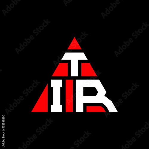 TIR triangle letter logo design with triangle shape. TIR triangle logo design monogram. TIR triangle vector logo template with red color. TIR triangular logo Simple, Elegant, and Luxurious Logo. TIR 