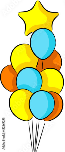 Bunch of helium balloons, isolated
