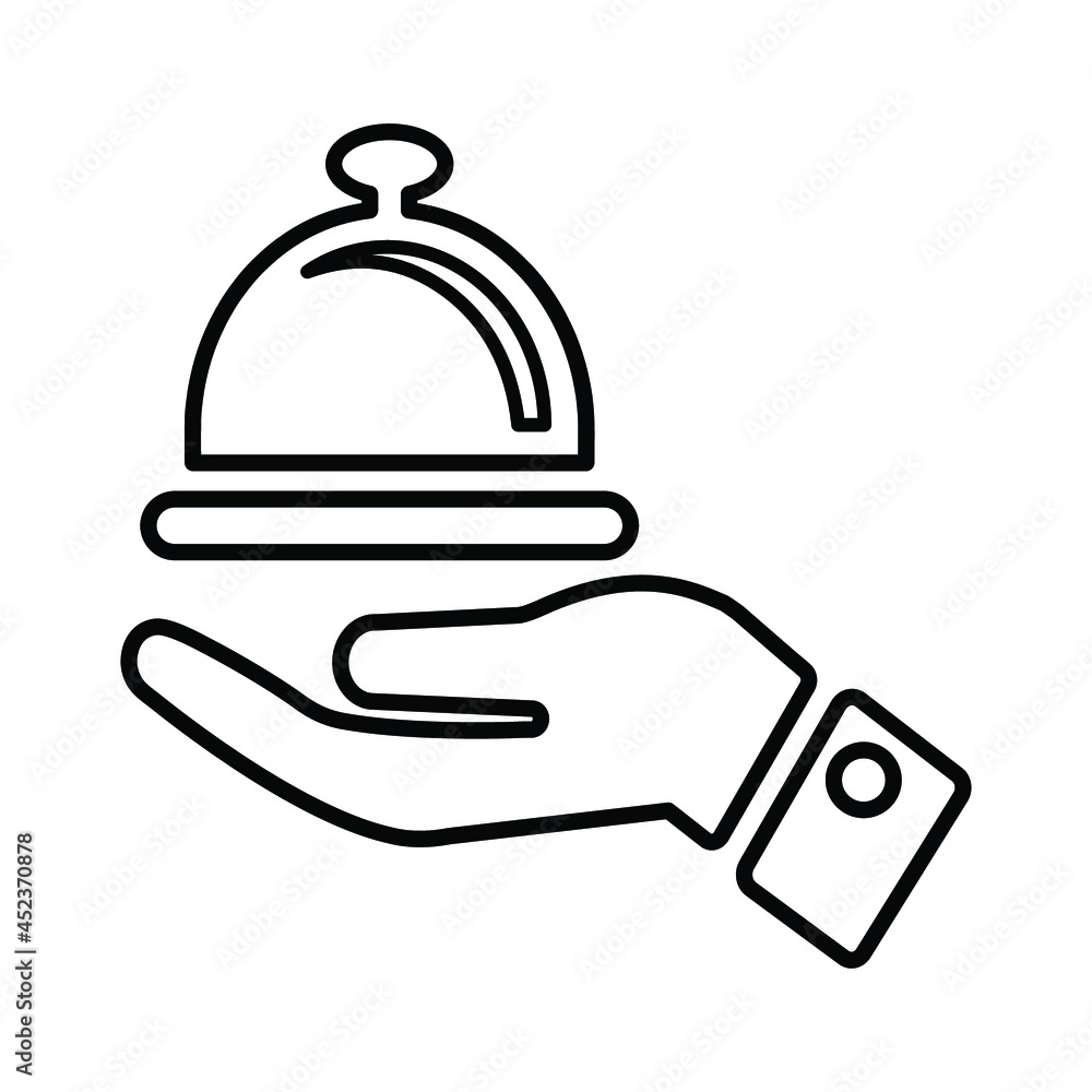 Fototapeta premium Food, service icon outline icon. Line art design.