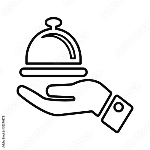 Food, service icon outline icon. Line art design.