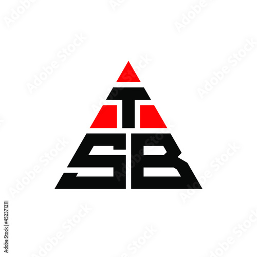 TSB triangle letter logo design with triangle shape. TSB triangle logo design monogram. TSB triangle vector logo template with red color. TSB triangular logo Simple, Elegant, and Luxurious Logo. TSB 