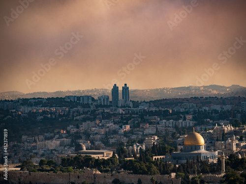 Jerusalem Old city - city view from mount Scopus 