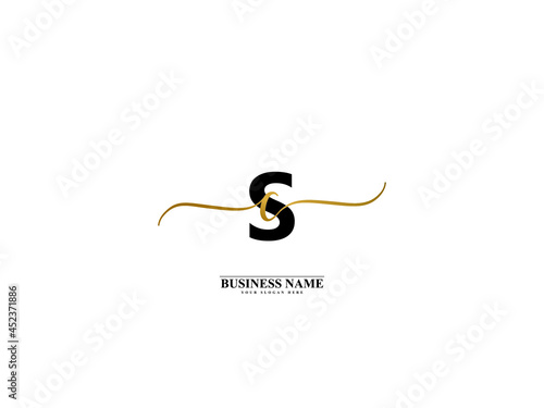 Letter SC Logo, creative sc cs signature logo for wedding, fashion, apparel and clothing brand or any kind of business