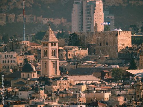 Jerusalem Old city - city view from mount Scopus