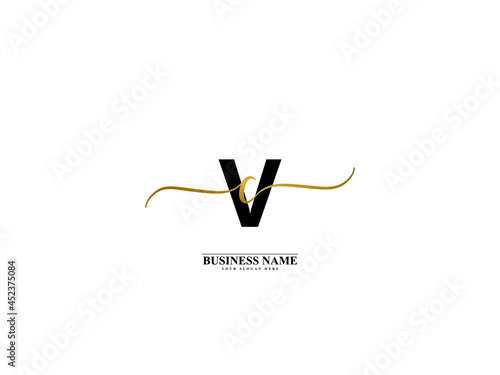 Letter VC Logo, creative vc cv signature logo for wedding, fashion, apparel and clothing brand or any kind of business