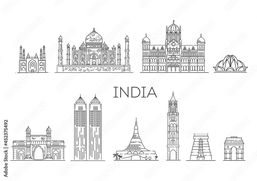 Tourist attractions of India, Vector symbols