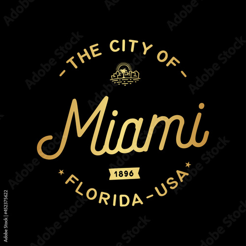 Miami logotype. Miami Florida vector design template. Vector and Illustration. 