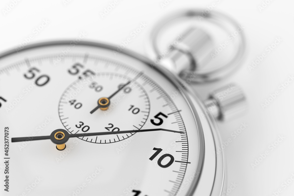 Classic chrome analog stopwatch close up. 3d rendering. Classic chrome analog stopwatch close up. 3d rendering.