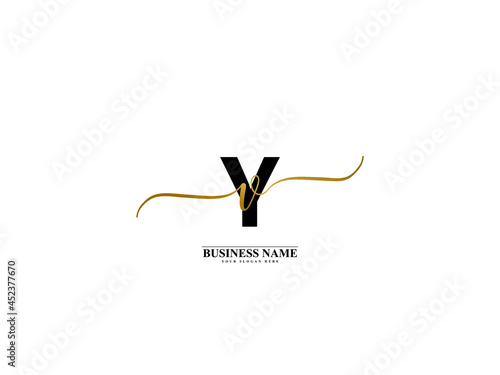 Letter YV Logo, creative yv vy signature logo for wedding, fashion, apparel and clothing brand or any kind of business