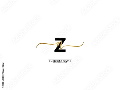 Letter ZN Logo, creative zn nz signature logo for wedding, fashion, apparel and clothing brand or any kind of business