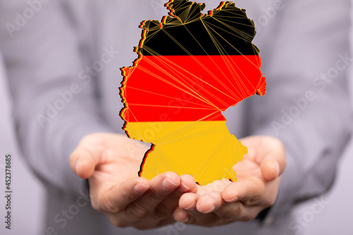 3D map of Germany. Map of Germany land border