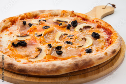 pizza on a white background