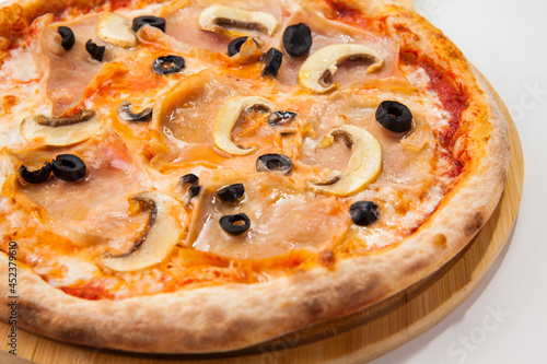 pizza on a white background