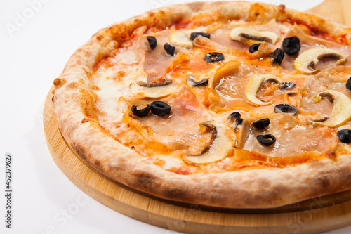 pizza on a white background