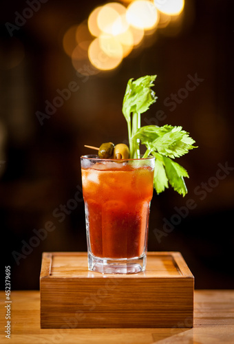 cocktail margarita on bar with dark background