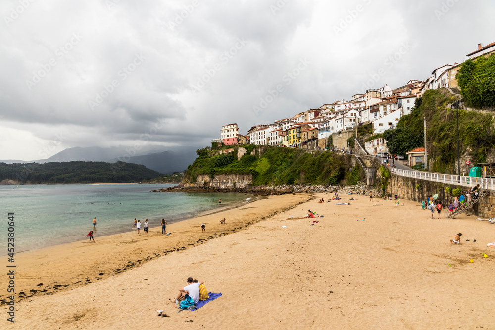 Lastres, Spain. The Playa l'Escanu (El Escanu Beach) in this portuary town in Asturias Lastres, Spain. The Playa l'Escanu (El Escanu Beach) in this portuary town in Asturias