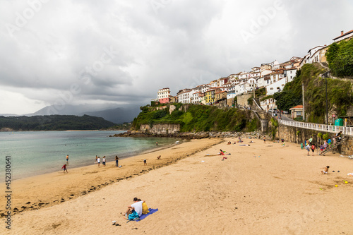 Lastres, Spain. The Playa l'Escanu (El Escanu Beach) in this portuary town in Asturias photo