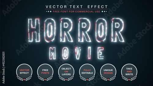 Horror Movie -  Editable Text Effect, Font Style