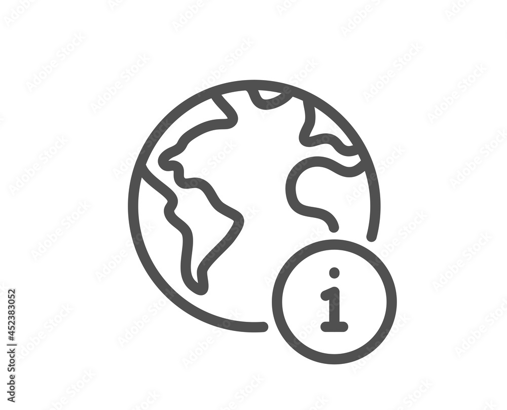 Web information line icon. Internet info sign. Global inform symbol. Quality design element. Linear style internet icon. Editable stroke. Vector Web information line icon. Internet info sign. Global inform symbol. Quality design element. Linear style internet icon. Editable stroke. Vector