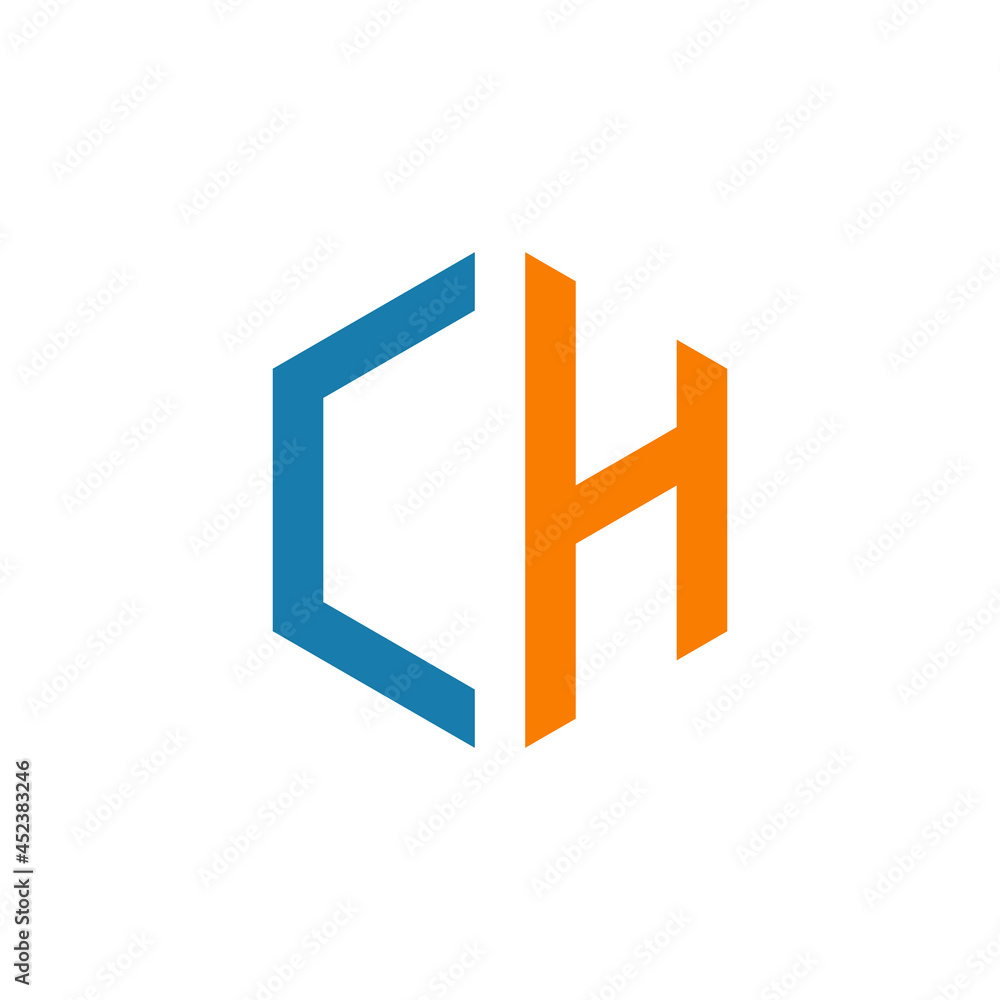 CH logo vector. Latter CH hexagonal logo. CH creative logo template CH logo vector. Latter CH hexagonal logo. CH creative logo template