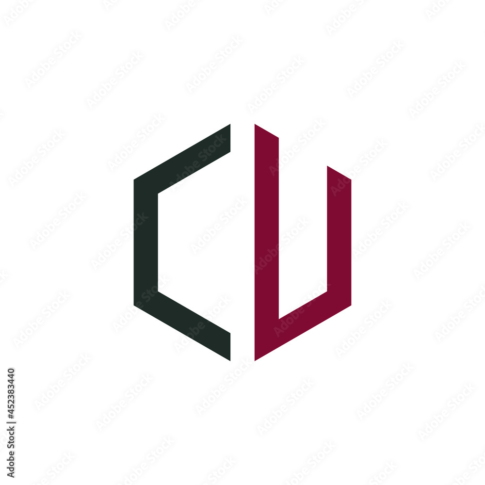 CU logo vector illustration. Latter CU hexagonal logo isolated on White Background. CU logo template CU logo vector illustration. Latter CU hexagonal logo isolated on White Background. CU logo template