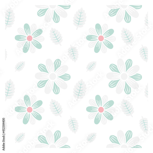 transparent fancy floral seamless pattern in pink