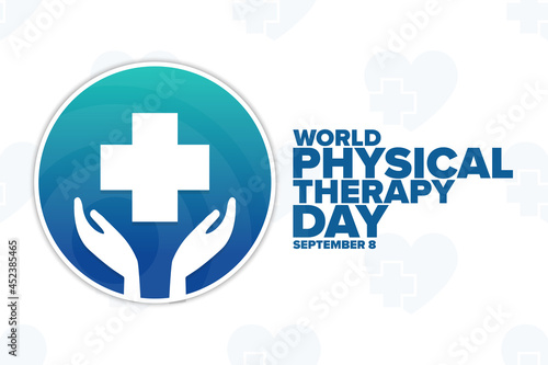 World Physical Therapy Day. September 8. Holiday concept. Template for background, banner, card, poster with text inscription. Vector EPS10 illustration.