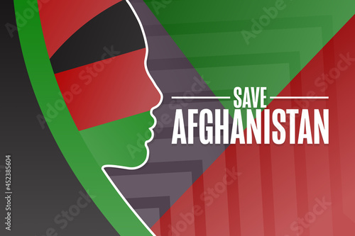 Save Afghanistan. Holiday concept. Template for background, banner, card, poster with text inscription. Vector EPS10 illustration.