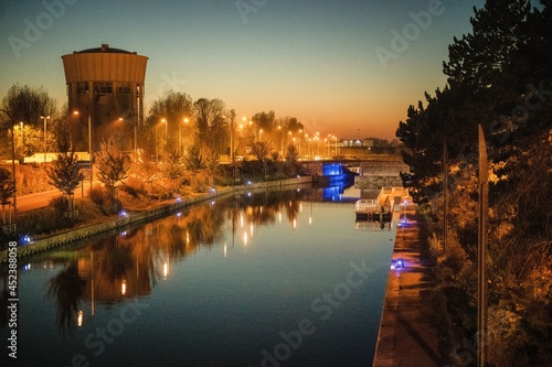 sunset over the river