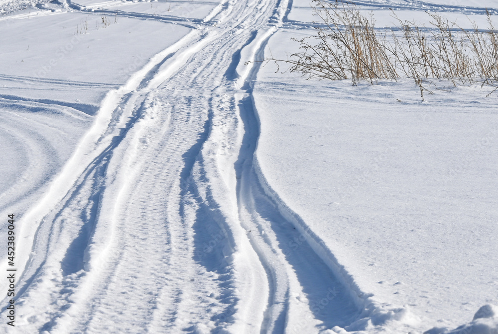 Obraz premium Snowmobile Tracks