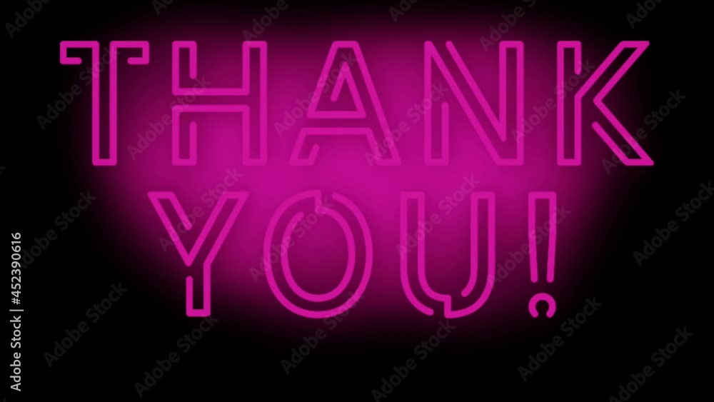 Thank You Neon Text Animation Background. Thank You Neon Text Animation Background.
