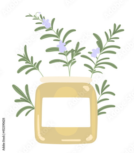 Natural basil cream for nourishing, moisturizing skin