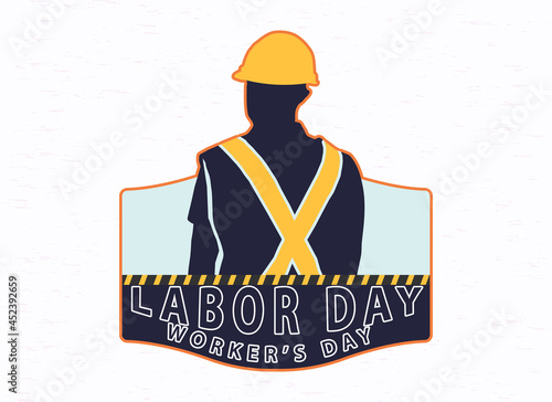 stock united states labor day logo, for national labor day commemoration