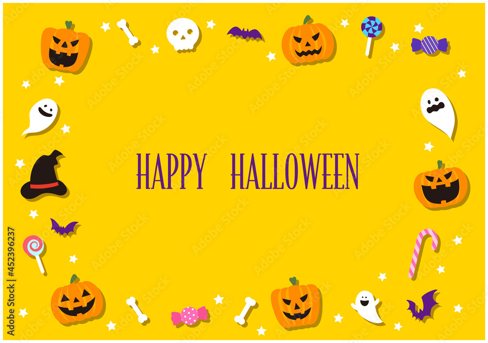 ハッピー ハロウィン フレーム オレンジ Stock Vector Adobe Stock