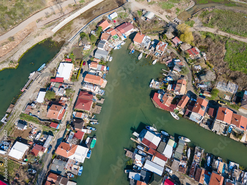 Aerial view of Fishing Village Chengene Skele, Bulgaria