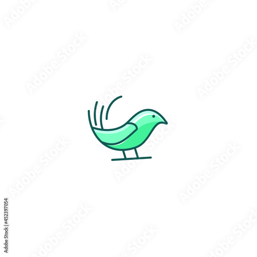 bird mono line logo design inspiring illustration 