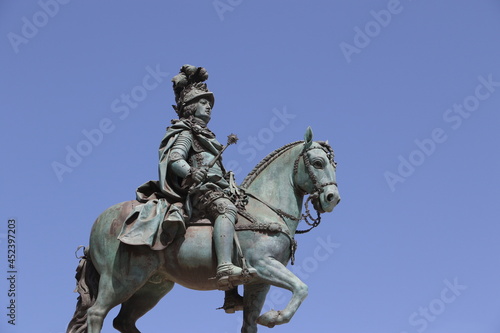 Statue équestre de Joseph Ier sur la place du Commerce à Lisbonne, Portugal