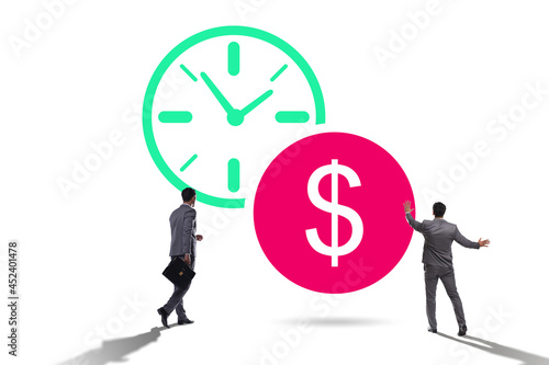 Time is money concept with businessman