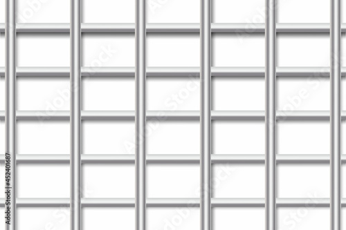 Realistic metal rods lattice for fabric design. Protection icon. Metal grill. Security icon. Vector illustration. Stock image.