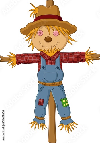 Cartoon Scarecrow isolated on white background