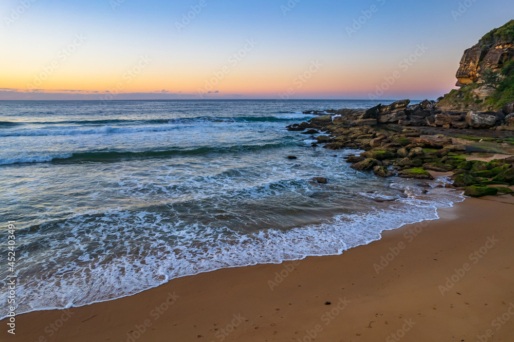 Aerial sunrise over the sea with clear skies Aerial sunrise over the sea with clear skies
