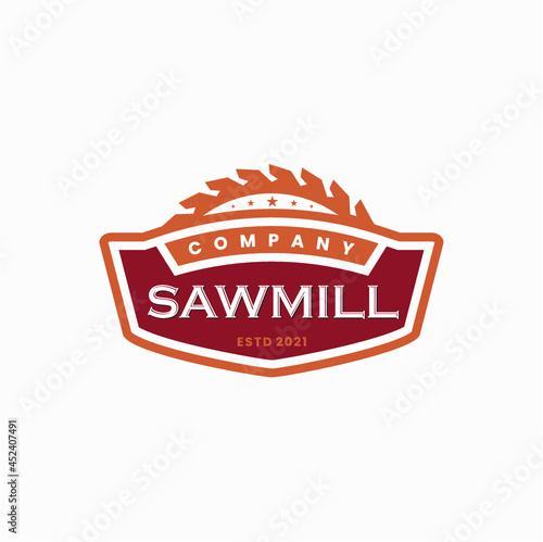 Sawmill Logo Vector image vintage