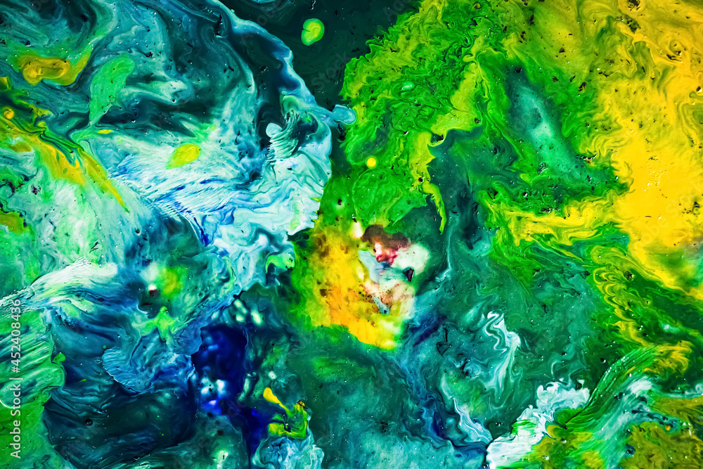abstract akrilik background. green and yellow colorful melted paint abstract background abstract akrilik background. green and yellow colorful melted paint abstract background
