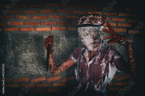 фотографія Zombie woman,horror shot serial killer